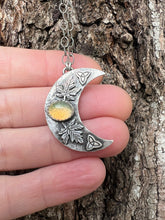 Load image into Gallery viewer, Autumn dreams… Sterling silver Crescent moon necklace