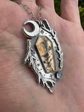 Load image into Gallery viewer, Dendritic Agate Coffin talisman necklace

