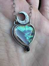 Load image into Gallery viewer, Butterfly moon heart necklace
