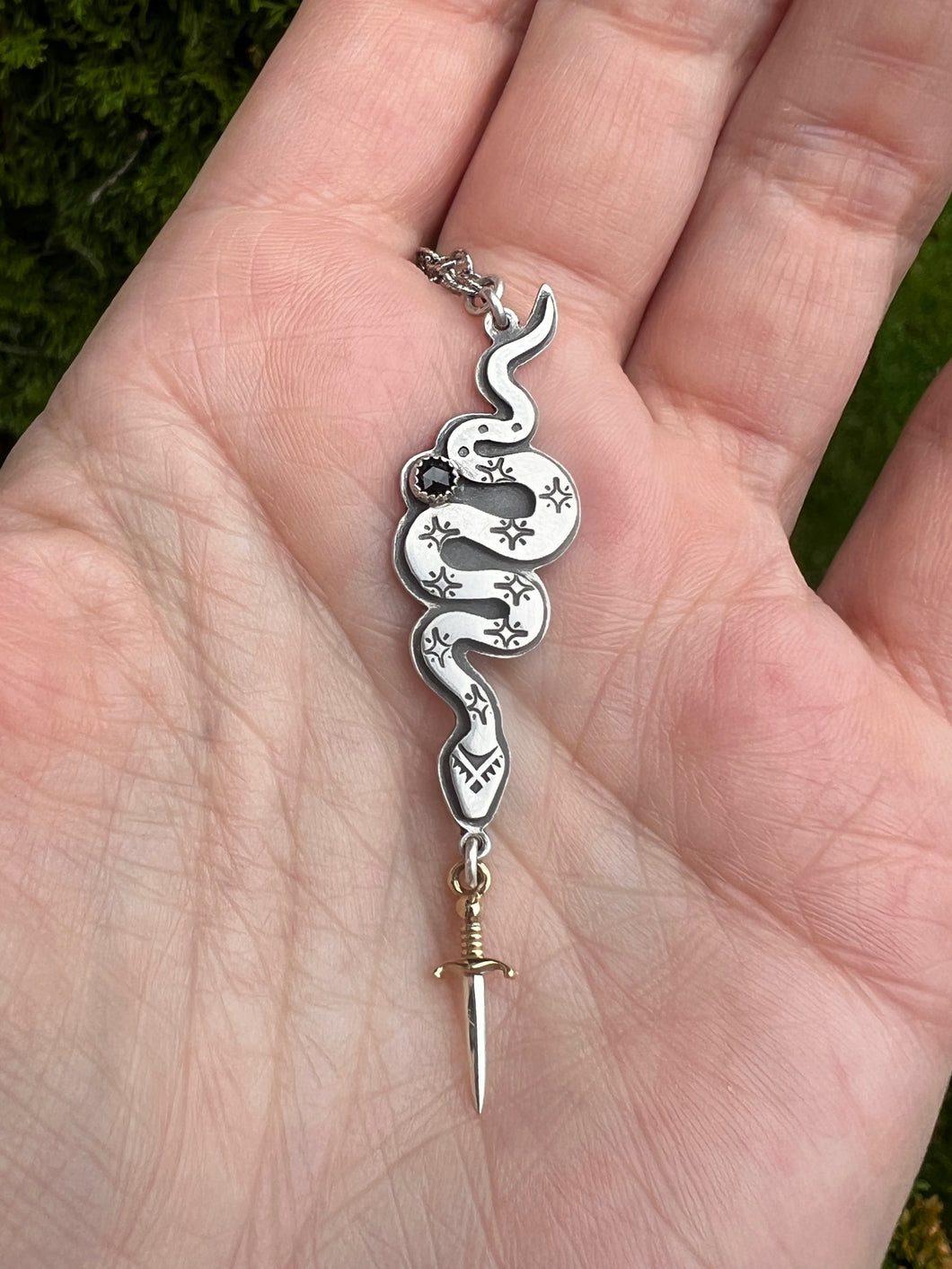 Serpent dagger talisman necklace