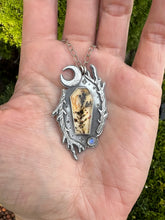 Load image into Gallery viewer, Dendritic Agate Coffin talisman necklace
