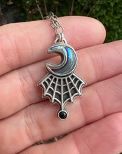 Load image into Gallery viewer, Magic moon spider web necklace
