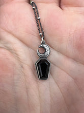 Load image into Gallery viewer, Onyx coffin charm necklace
