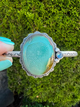 Load image into Gallery viewer, Turquoise moonstone stacker cuff
