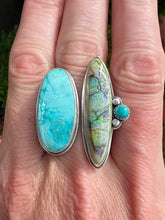 Load image into Gallery viewer, Into the universe. Sterling silver Monarch opal Turquoise ring
