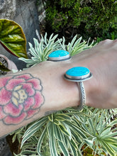 Load image into Gallery viewer, Turquoise open front statement cuff
