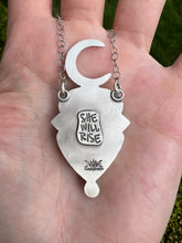 Load image into Gallery viewer, The phoenix.. Sterling silver turquoise quote necklace
