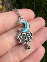 Load image into Gallery viewer, Magic moon spider web necklace
