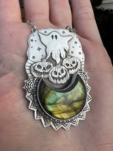 Load image into Gallery viewer, Haunted pumpkin patch quote necklace
