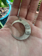 Load image into Gallery viewer, Labradorite sterling silver crescent moon talisman
