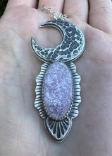 Load image into Gallery viewer, Lepidolite moon.. Quote talisman
