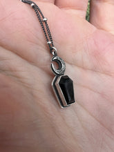 Load image into Gallery viewer, Onyx coffin charm necklace
