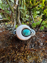 Load image into Gallery viewer, Crescent moon turquoise ring
