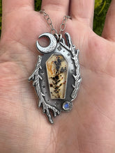 Load image into Gallery viewer, Dendritic Agate Coffin talisman necklace
