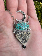 Load image into Gallery viewer, The phoenix.. Sterling silver turquoise quote necklace

