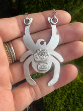 Load image into Gallery viewer, Magic weaver.. Sterling silver turquoise spider talisman necklace
