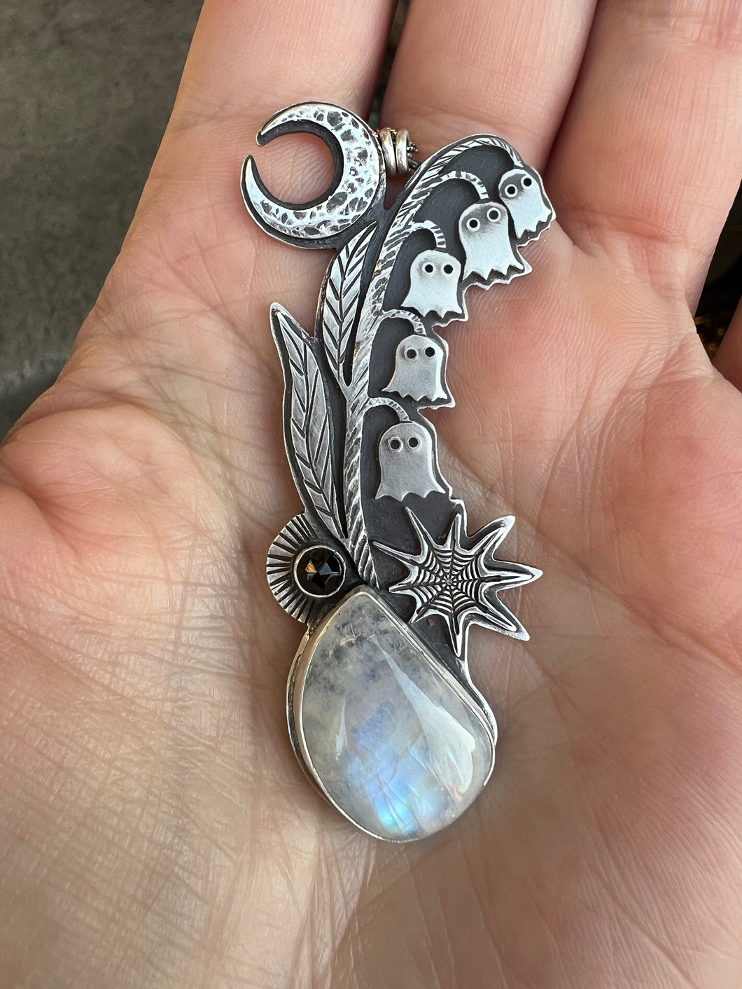 Ghost Lily of the valley quote necklace